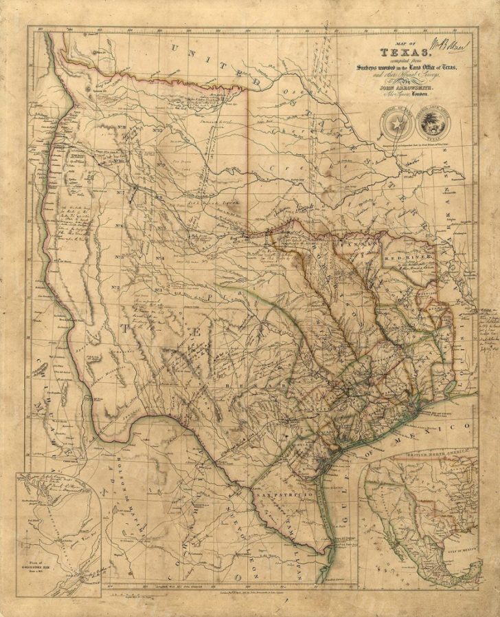 Old Texas Map Wall Art