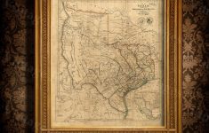 Old Texas Wall Map 1841 Historical Texas Map Antique Decorator - Vintage Texas Map Framed