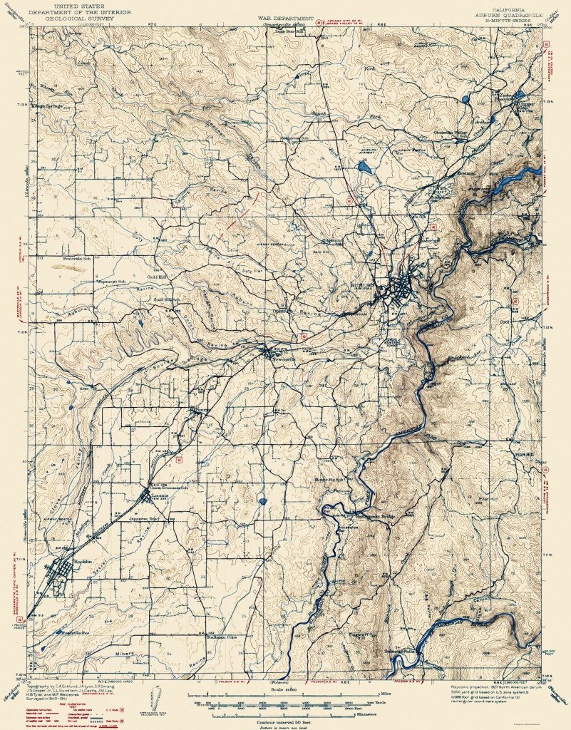 Old Topographical Map - Auburn California 1941 - Auburn California Map