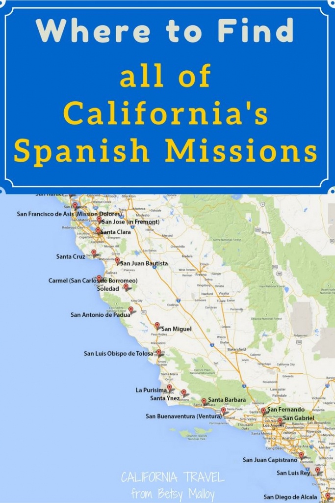 On A Mission? Map Of California&amp;#039;s Historic Spanish Missions In 2019 - California Missions Map For Kids