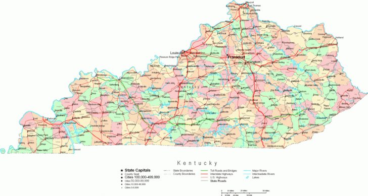 Online Map Of Kentucky Large - Printable Map Of Kentucky | Printable Maps