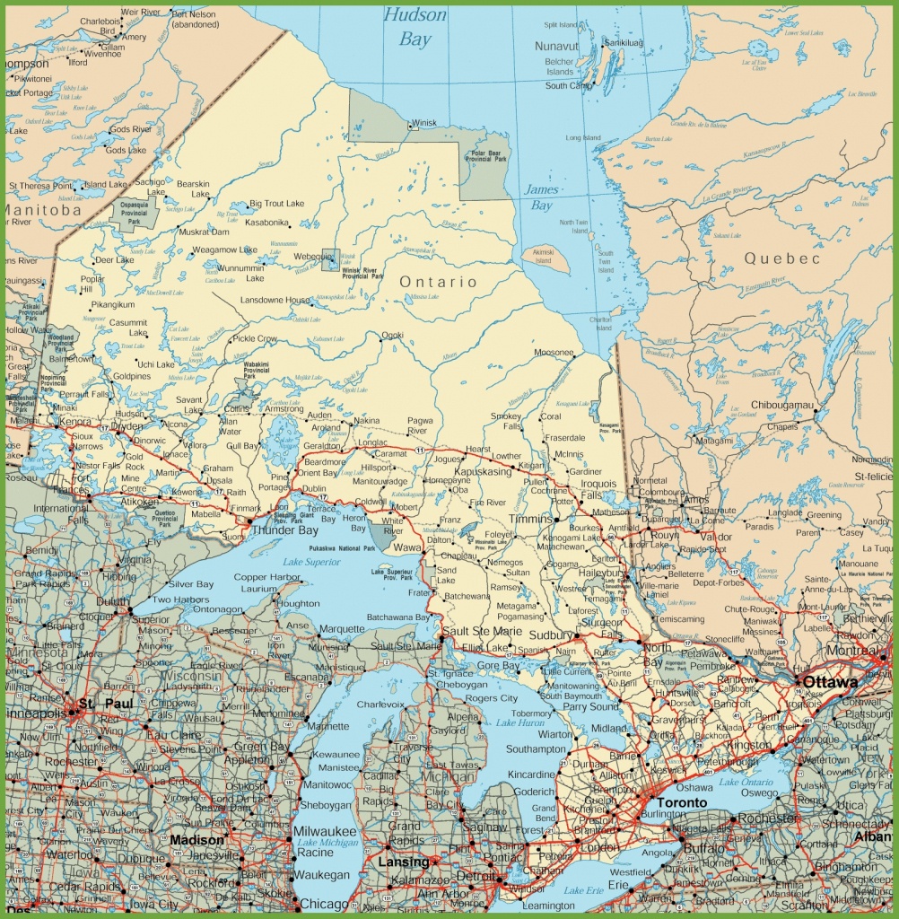 Ontario Road Map - Printable Map Of Ontario