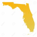 Orange Gradient Florida Map, Usa. Detailed, Mercator Projection   Orange Florida Map