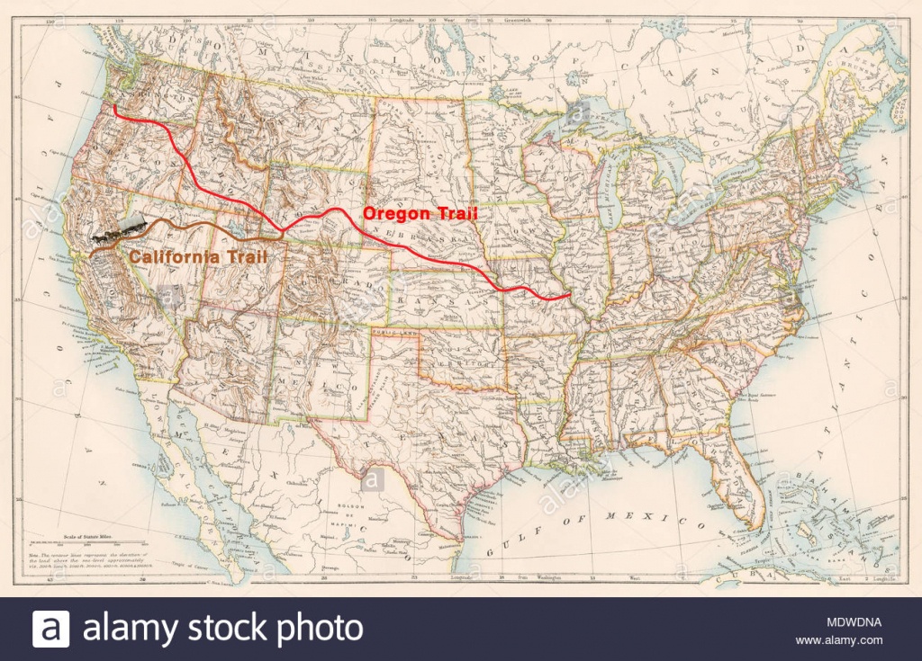 Oregon Trail And California Trail Routes On An 1870S Map Of The Us - California Trail Map
