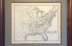 Original Map Of The Republic Of Texas And The United States - Republic Of Texas Map Framed