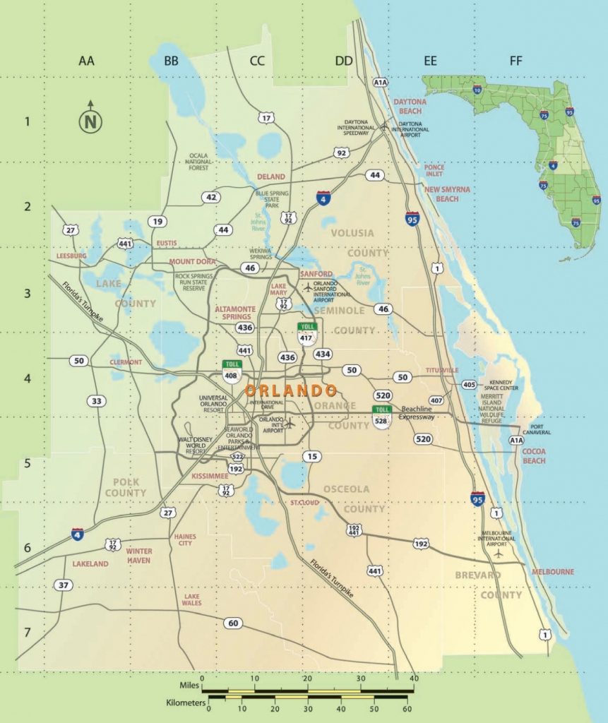 Orlando Area Map - Printable Map Of Orlando | Printable Maps