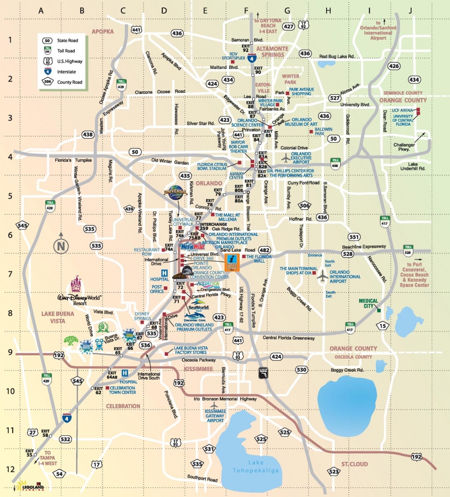 Orlando Attractions Map - Map Of Orlando Attractions (Florida - Usa) - Florida Attractions Map