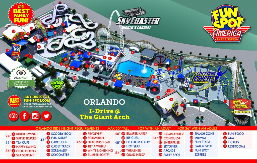 Orlando Park Map | Theme Park Map - Map Of Amusement Parks In Florida
