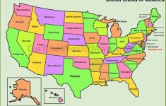 Outline Map Of Arizona | Secretmuseum - Map Of United States With State Names Printable