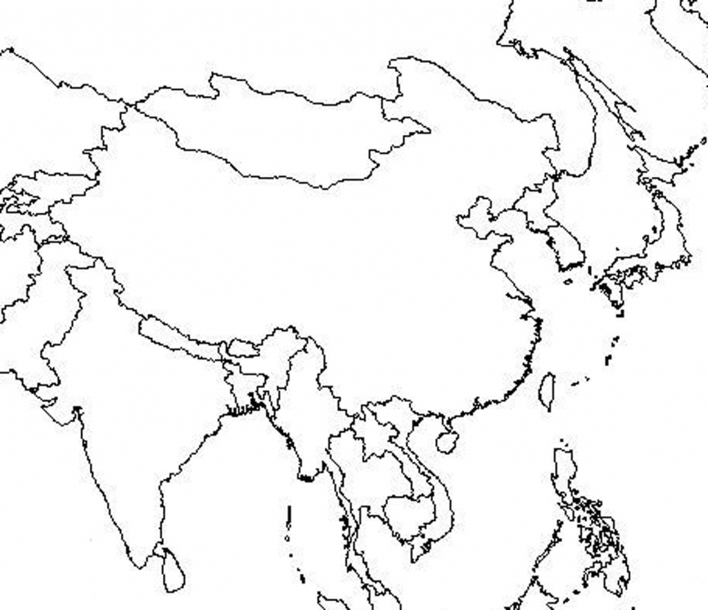 Outline Map Of Asia And Middle East ~ Free Printable Coloring Page - Blank Map Of Asia Printable