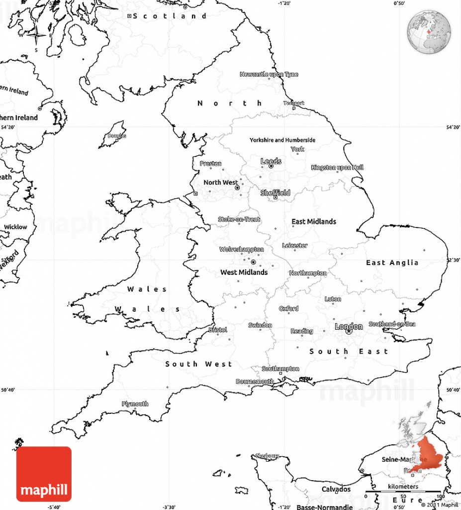 Outline Map Of England - Berkshireregion - Outline Map Of England Printable