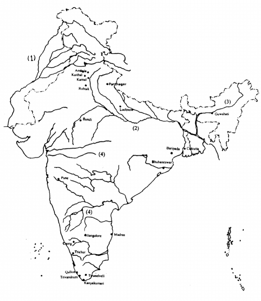 Outline Map Of India Showing The Major River Systems-Indus (1 - India River Map Outline Printable
