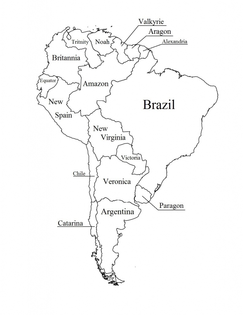 Outline Map Of South America Printable With Blank North And For New - Blank Map Of Latin America Printable