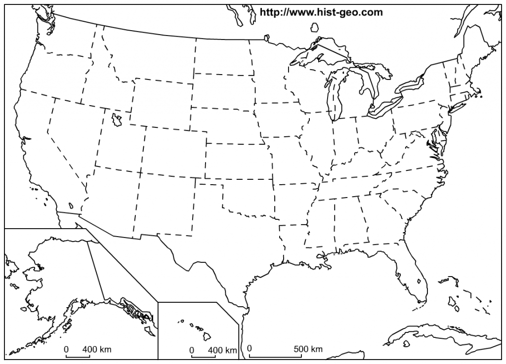 Outline Map Of The 50 Us States | Social Studies | Geography Lessons - Blank Us Map With Capitals Printable