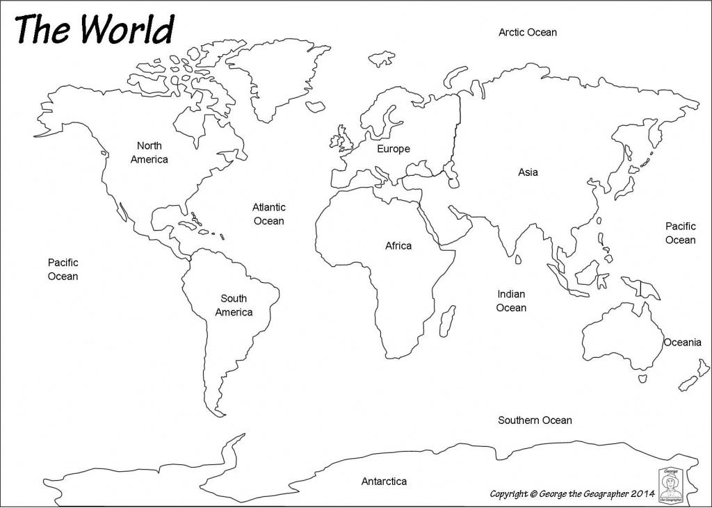 Outline World Map | Map | World Map Continents, Blank World Map - Blank Map Of The Continents And Oceans Printable