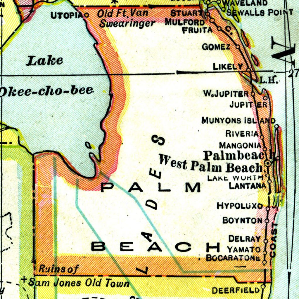 Palm Beach County, 1921 - Map Of West Palm Beach Florida Showing City