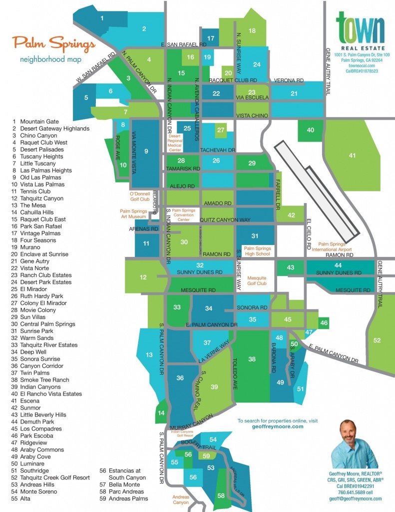 Palm Springs Real Estate Map | Palm Springs Neighborhoods With - Map Of California Showing Palm Springs