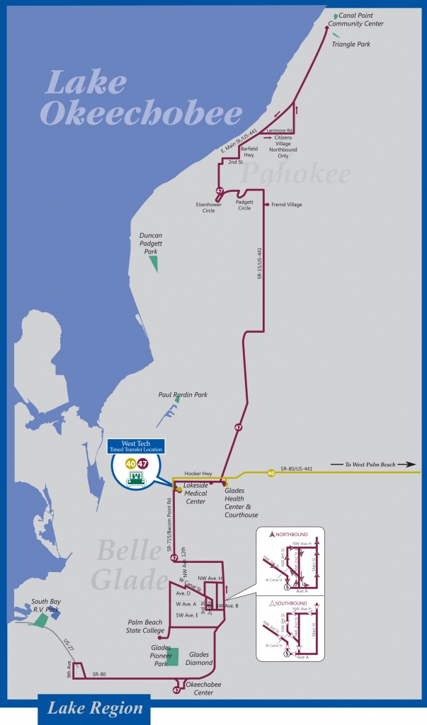 Palm Tran Bus Service - Belle Glade Florida Map