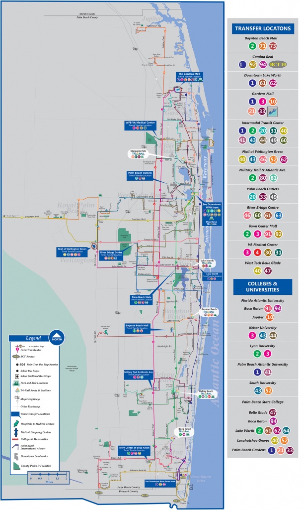 Palm Tran Bus Service - Map Of Palm Beach County Florida