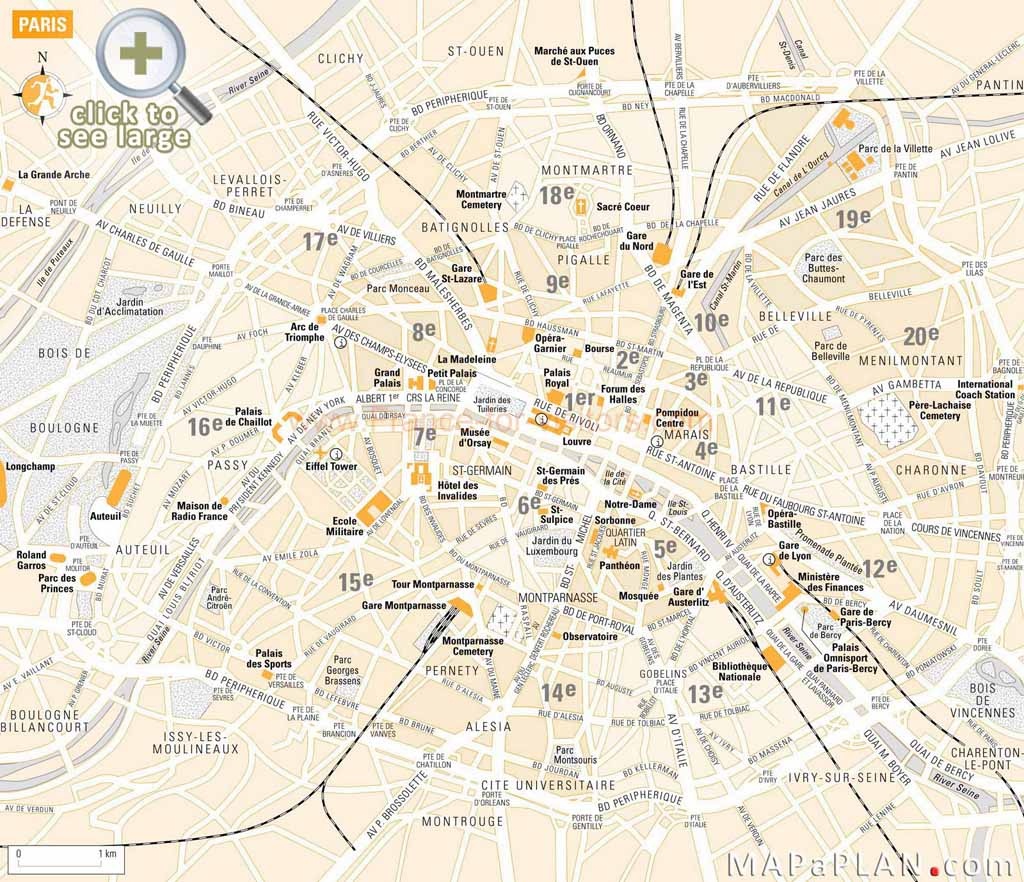 Paris Maps - Top Tourist Attractions - Free, Printable - Mapaplan - Printable Tourist Map Of Paris France