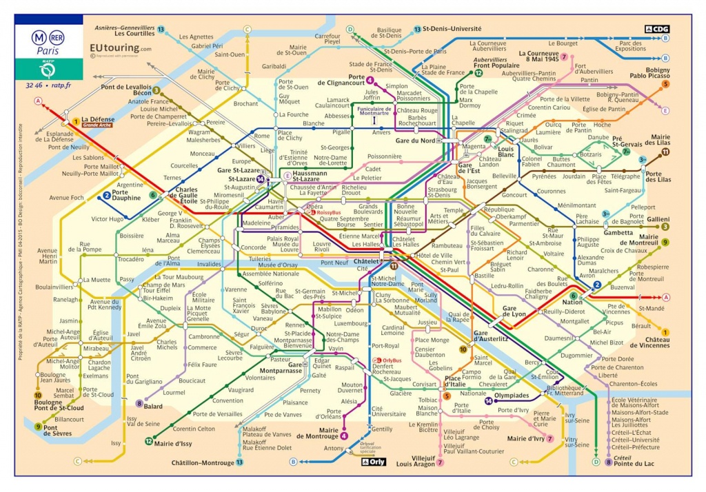 Paris Metro Maps Plus 16 Metro Lines With Stations - Update 2019 - Printable Paris Metro Map