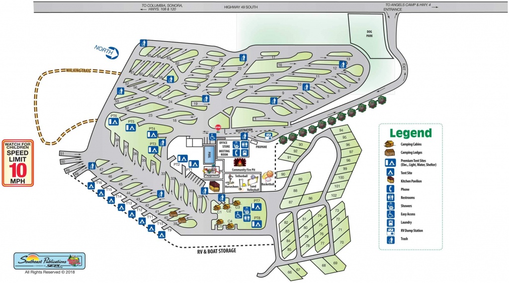 Park Info - Angels Camp Rv Resort - California Rv Resorts Map