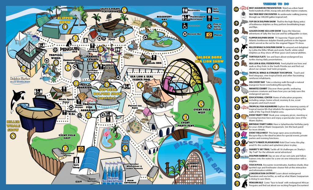 Park Map Miami Seaquarium Florida Aquarium Map Printable Maps