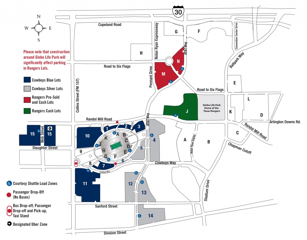 Parking | At&amp;amp;t Stadium - Texas Rangers Season Ticket Parking Map