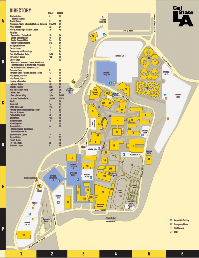 Parking/directions/campus Map | Cal State La - California University Of Pa Campus Map