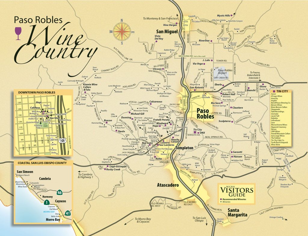 Paso Robles Wine Tasting Map Paso Robles Daily News California Mid