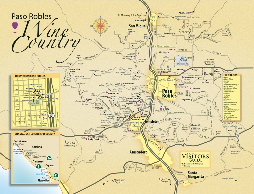 Paso Robles Wine Tasting Map - Paso Robles Daily News - Where Is Paso Robles California On The Map