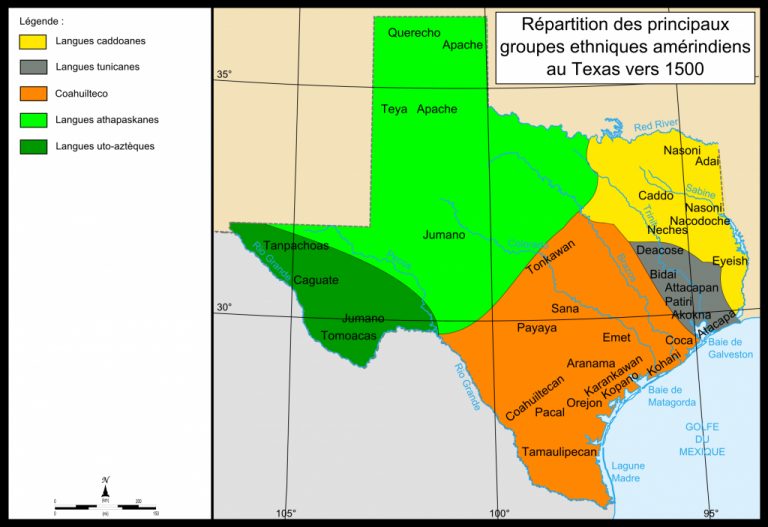 Payaya People Wikipedia Texas Indian Tribes Map 768x527 