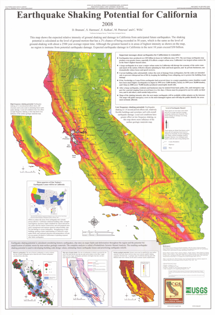 Pdf) Earthquake Shaking Potential For California - California Geological Survey Maps