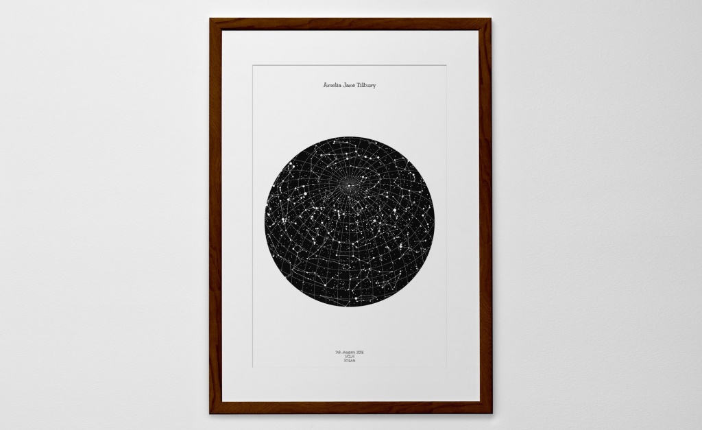 Personalised Star Map Print Or Poster Of The Night Sky - Posterhaste - Free Printable Wedding Maps