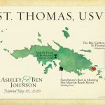Personalized St. Thomas Usvi Wedding Map Print Map Art Of St. | Etsy   Printable Map Of St John Usvi