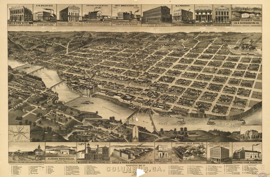 Perspective Map Of Columbus, Ga., County Seat [Of Muscogee Cou]Nty - Printable Map Of Columbus Ga