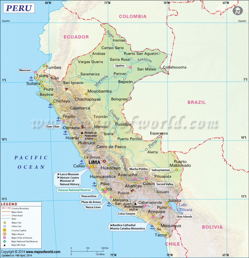 Peru Map, Map Of Peru - Printable Map Of Peru