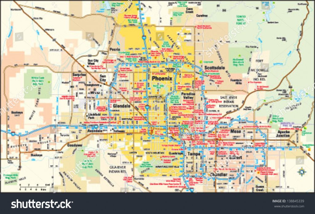 Phoenix Arizona Area Map Image Vectorielle De Stock (Libre De Droits ...