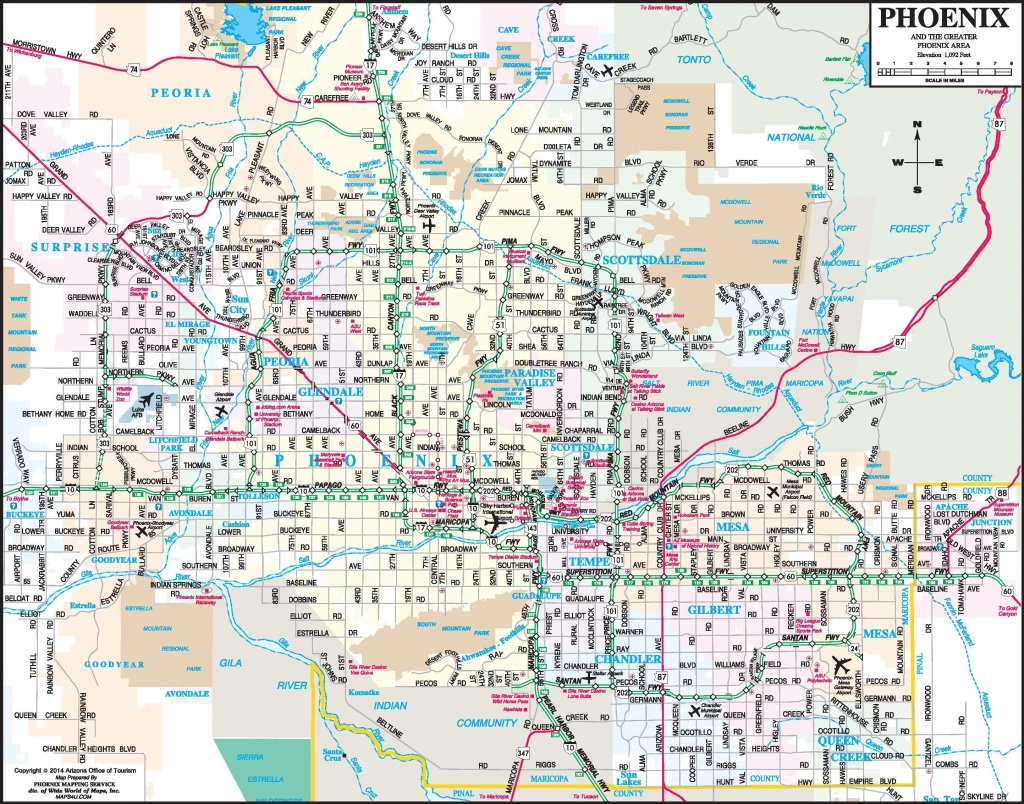 Phoenix Maps | Arizona, U.s. | Maps Of Phoenix - Printable Map Of Phoenix