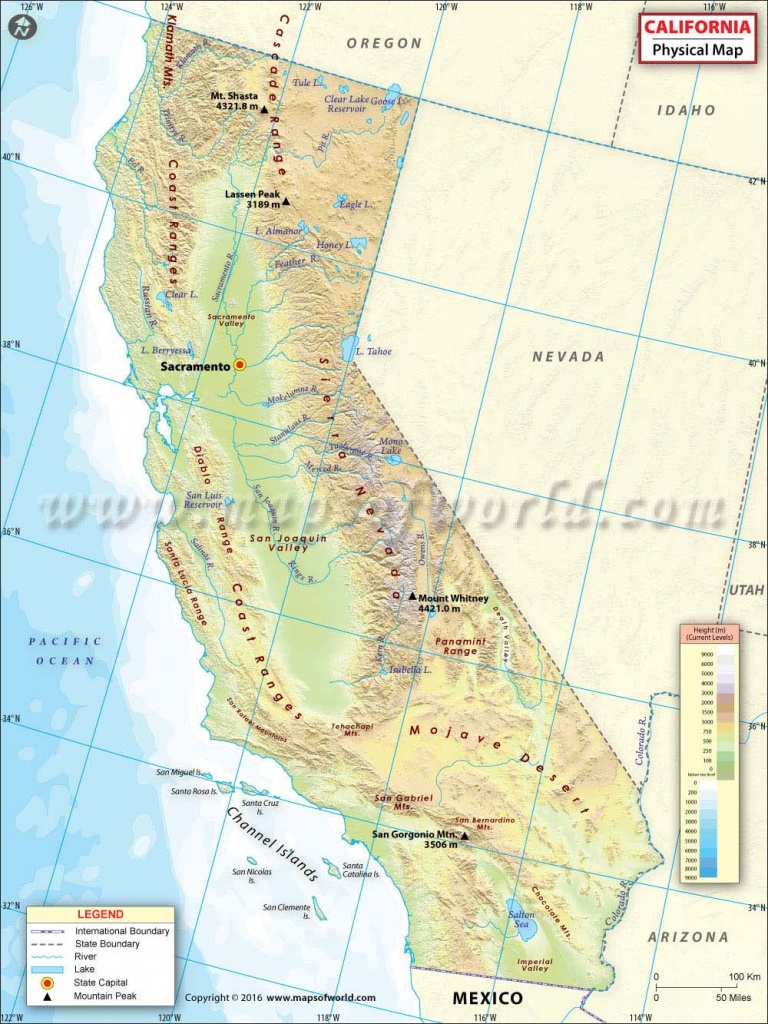 Physical Map Of California - California Geography Map