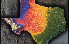 Physical Texas Map | State Topography In Colorful 3D Style - Texas Elevation Map