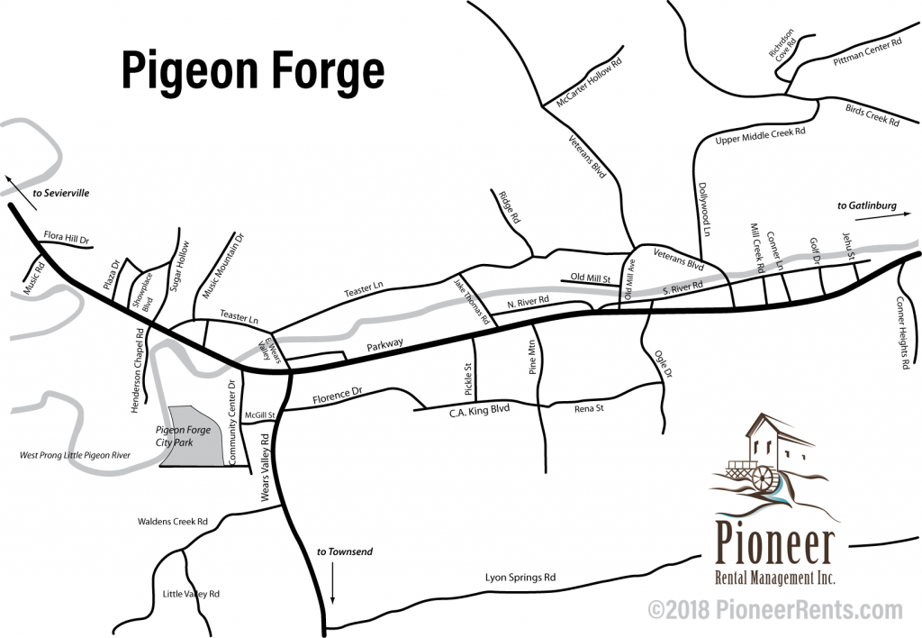 Pigeon Forge Map - Map Of Pigeon Forge - Printable Map Of Pigeon Forge Tn
