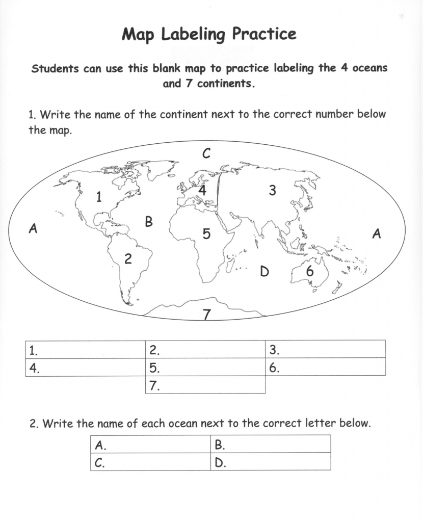 Pinecko Ellen Stein On Learning Goodies | Continents, Oceans - Map Of Continents And Oceans Printable
