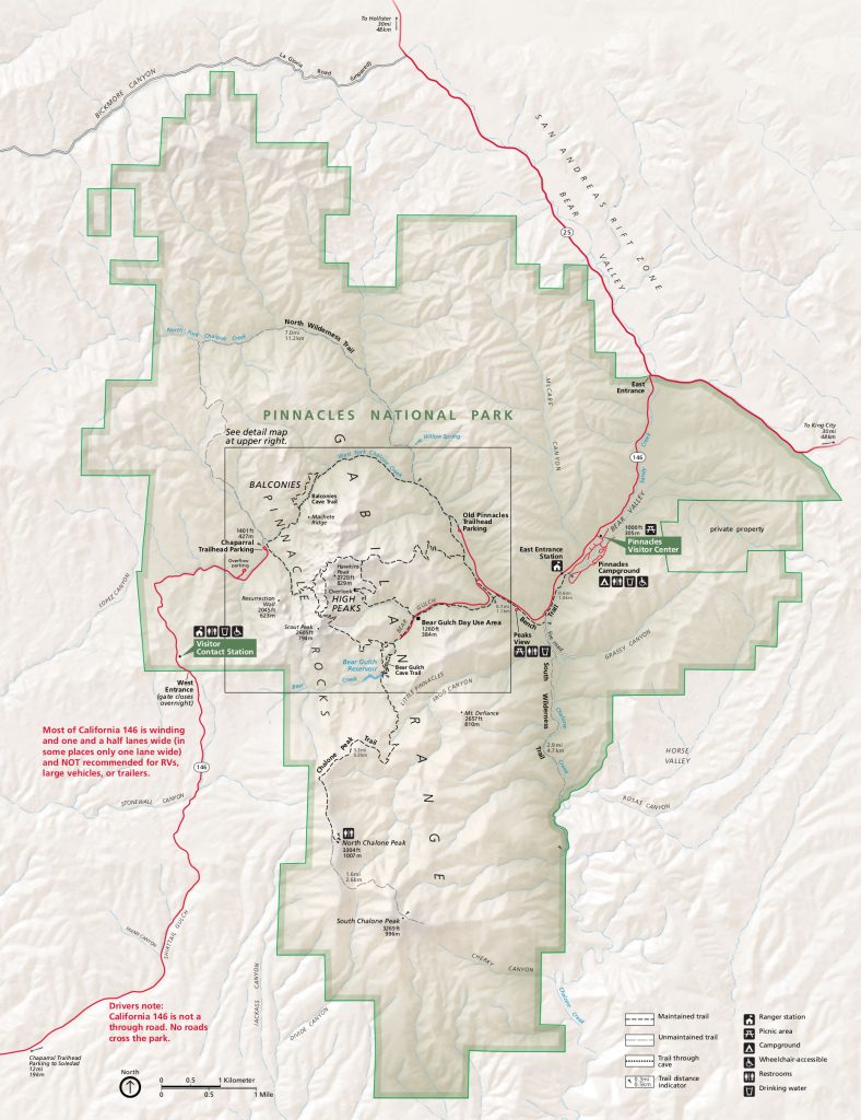 Pinnacles Maps | Npmaps - Just Free Maps, Period. - Map Of California ...