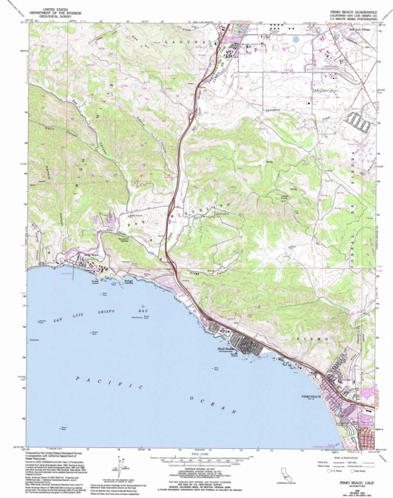 Pismo Beach Topographic Map, Ca - Usgs Topo Quad 35120B6 - Pismo Beach ...