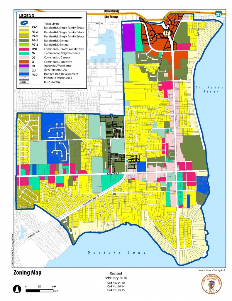 Planning And Zoning - Town Of Orange Park - Florida Land Use Map