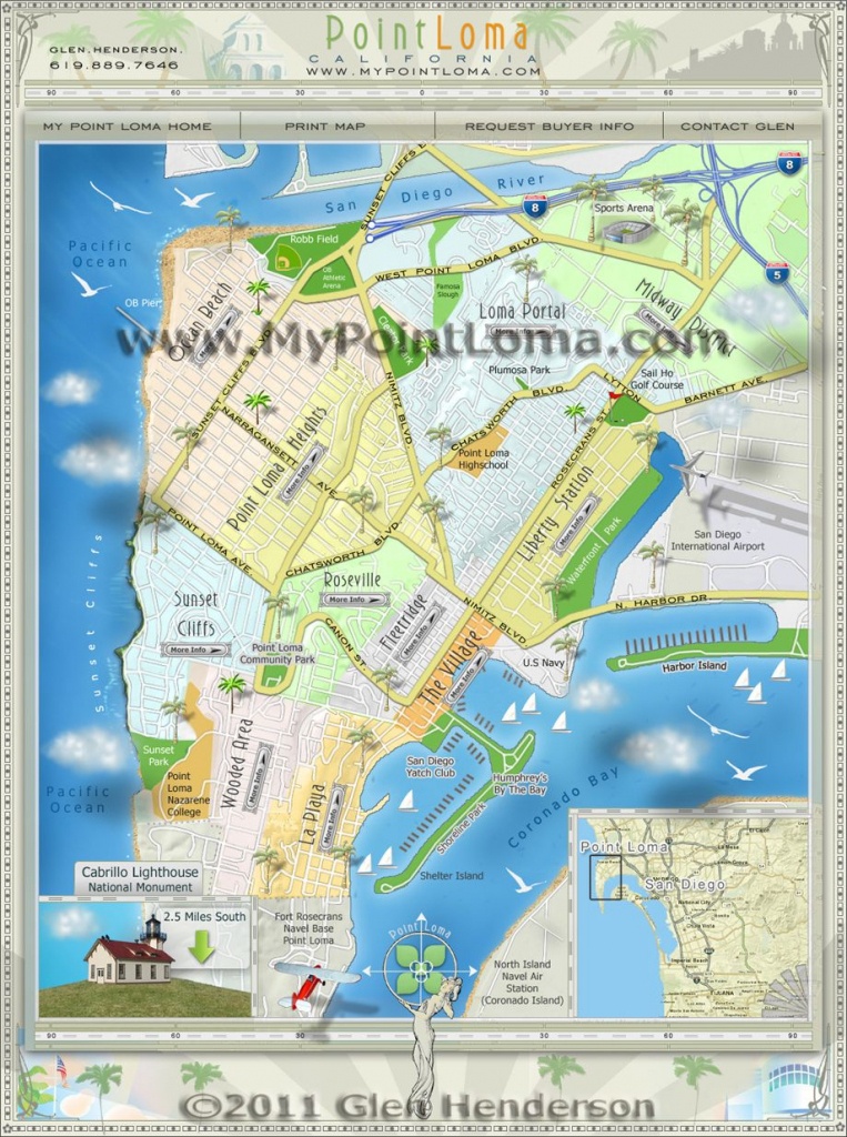 Point Loma Neighborhoods Map | San Diego Maps | San Diego Map, Real - Map Of Ocean Beach California