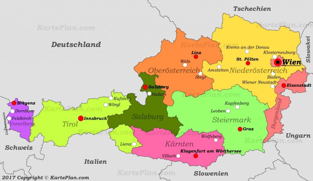 Political Map Of Austria With Cities - Printable Map Of Austria