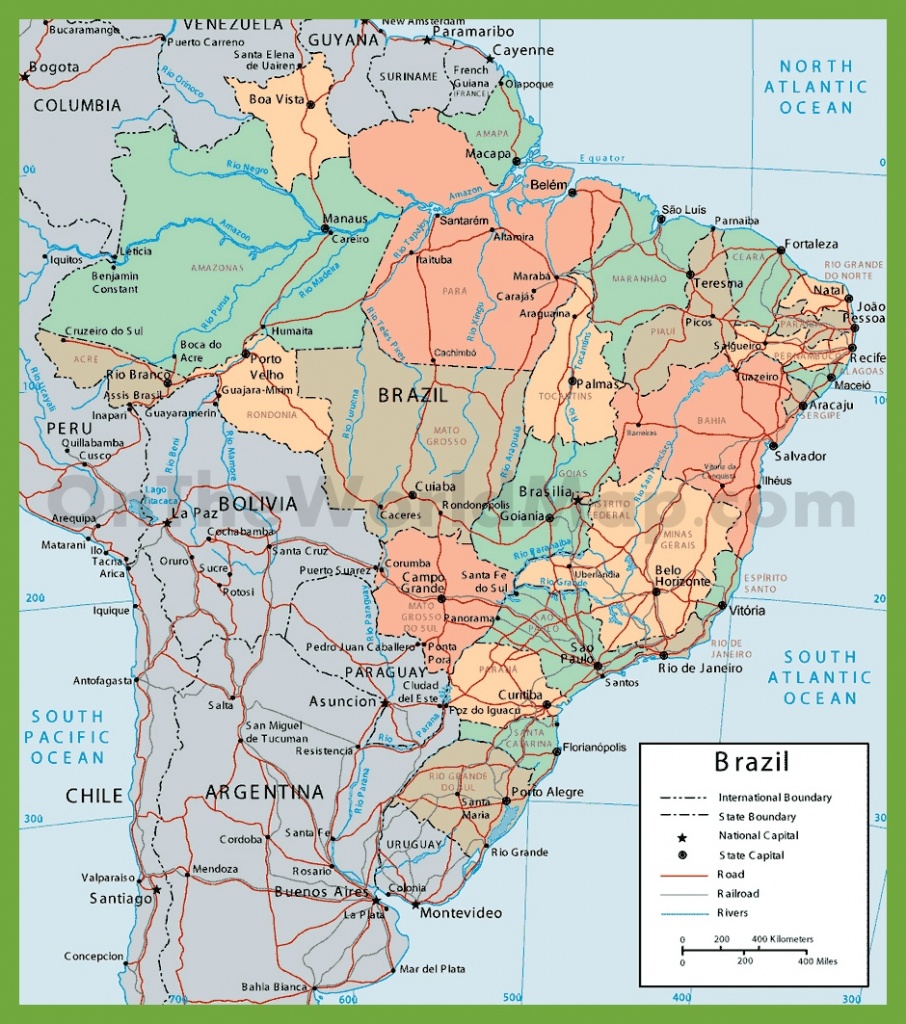 Political Map Of Brazil With Cities - Printable Map Of Brazil