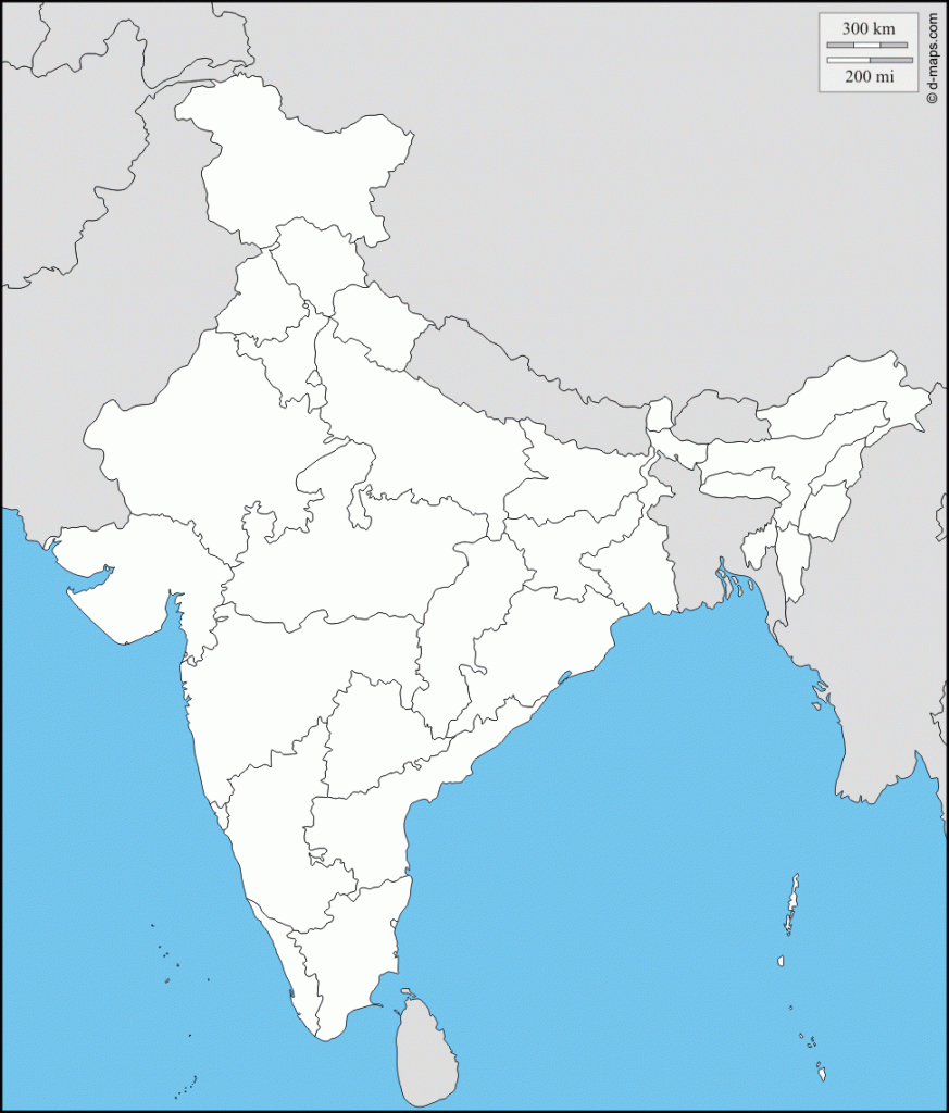 Political Map Of India (And Great Map Resource) | 6Th Grade - Blank Political Map Of India Printable